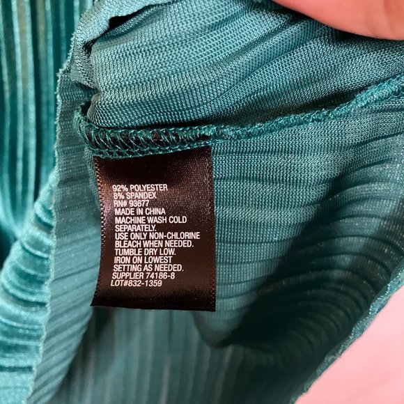 Worthington Womens Green Pleated Velvet Sleeveless Blouse Size XL - Picture 5 of 9